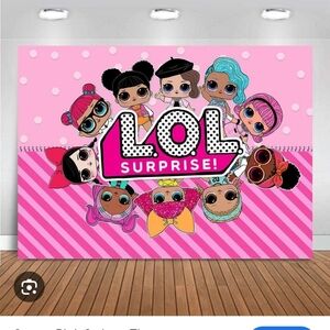 L.O.L. Surprise! Pink Doll Character Party Backdrop